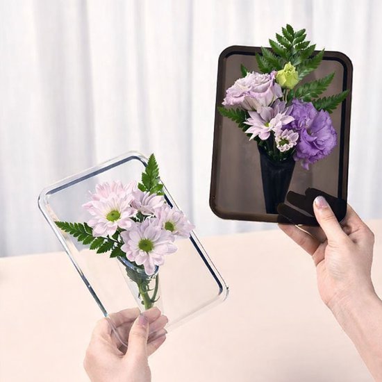 Vase - Minimalist Home Decor Vase - Cute Flower Stand - Photo Frame Style - Acrylic Material - 8 x 6 Inches, Suitable for Tabletop（Transparent Version） — image 4