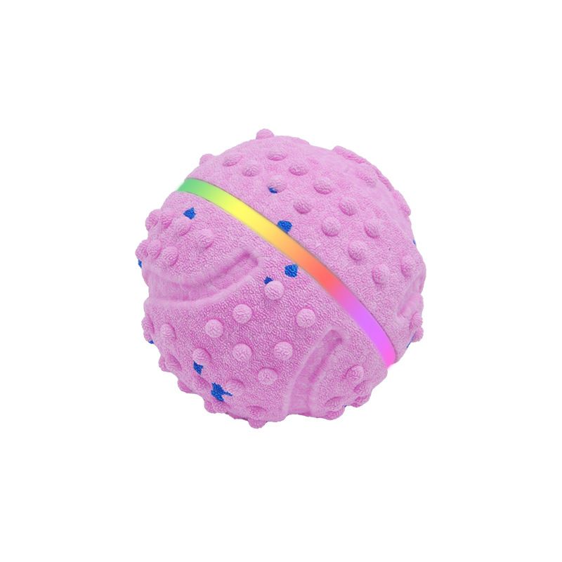 LED Colorful Vibrating Bouncing Ball Pet Toy-pink