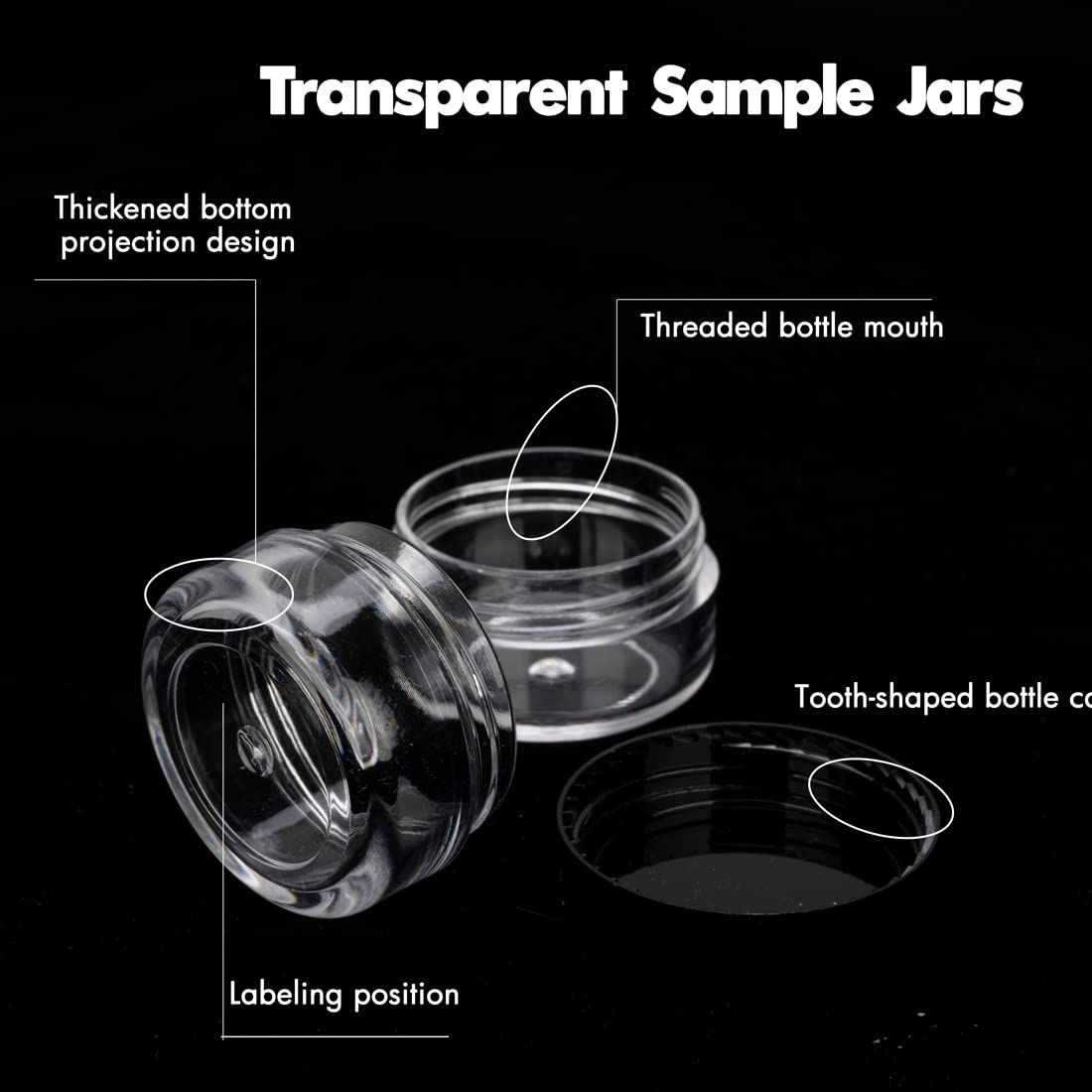 50 Count 5ML Sample Jars, Empty Cosmetic Containers with Lids, Small Makeup Travel Containers for Glitter, Lotion, Cream β image 2