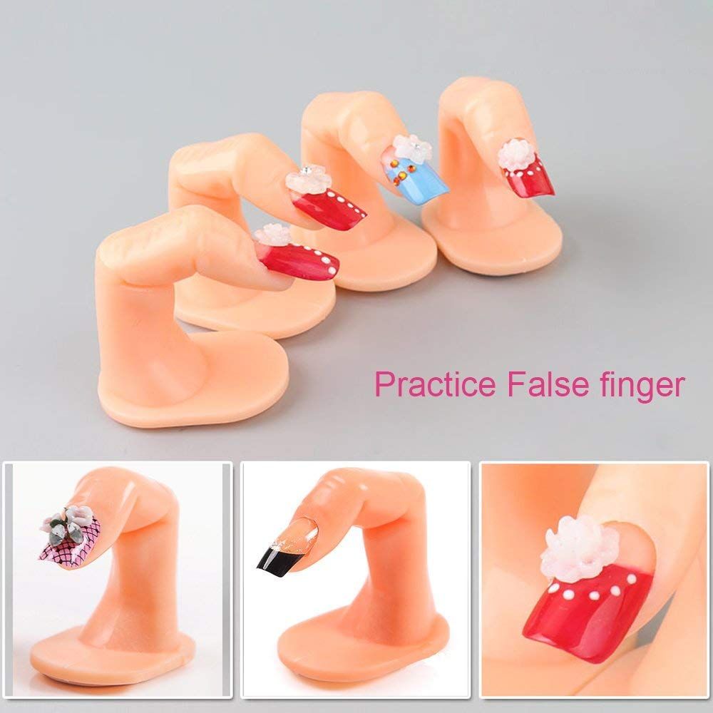 Practice Finger Nail Art Practice Finger Plastic Fake Fingers with Nails for Hand Nail Art Training Display Decoration (20pcs) — image 5
