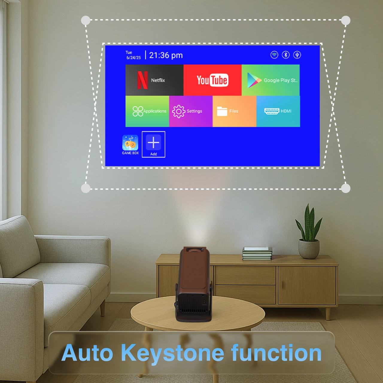 Smart Gaming Projector with 80 Games Dual Controllers — image 3