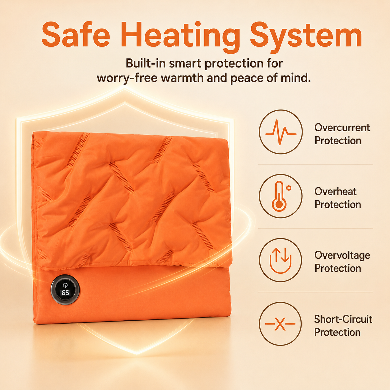Rechargeable Hand Warmer Muff, USB Electric Heating Pad with Digital Display Temperature Control, 3 Heat Levels Portable Far Infrared Heated Cushion for — image 6