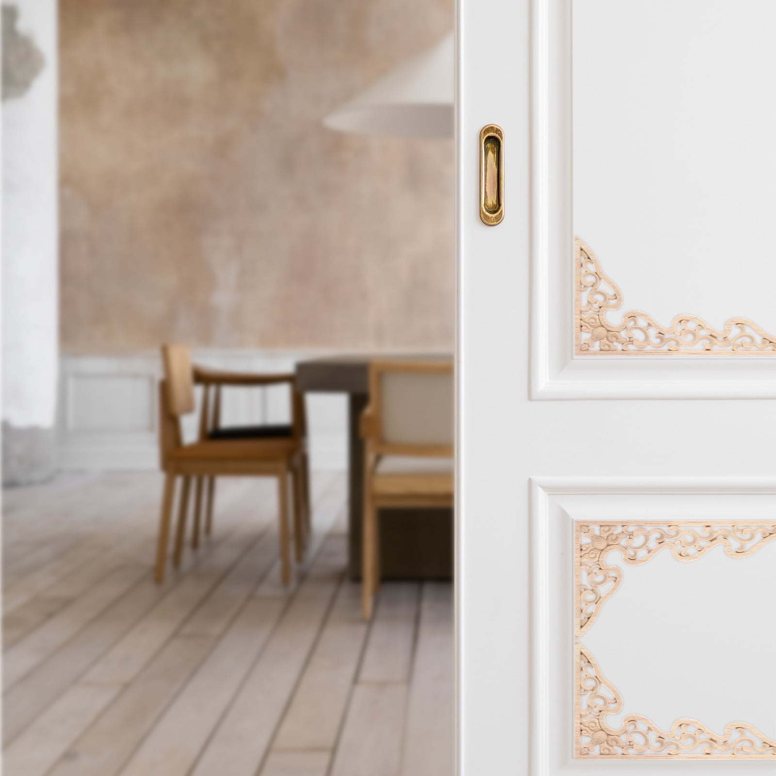 2 Pcs Long Furniture Carvings Wainscoting for Wall Wood Decorative Piece Office โ image 6