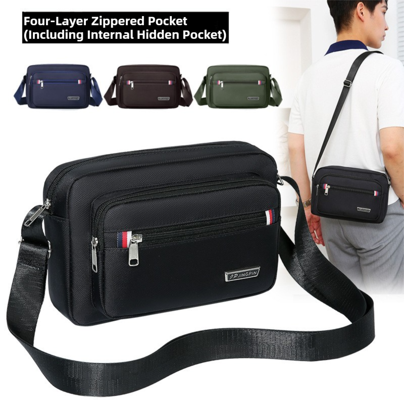 Dark Blue Dual-Style Men's Oxford Cloth Crossbody Bag Bundle - Oxford Cloth Business Shoulder Bag, Multi-Functional Large Capacity, Fits 8-inch Tablet โ image 3