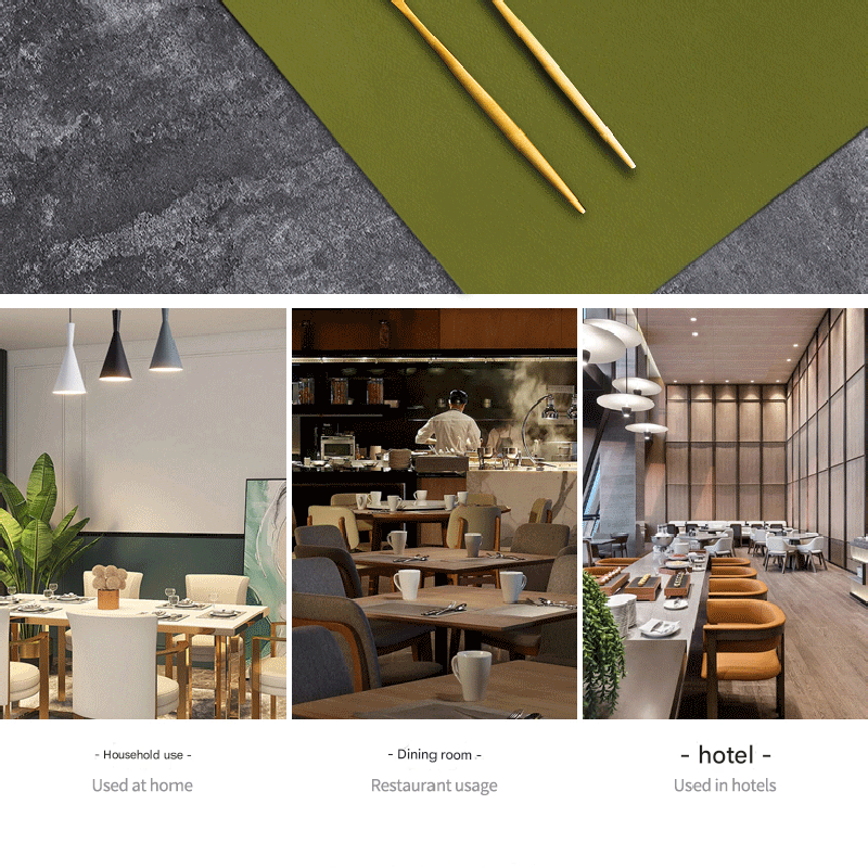 2-PCS Pink and dark grey PVC Double-Sided Lychee Texture Table Mat - Waterproof, Heat-Resistant & Easy to Clean for Home and Hotel Use โ image 4