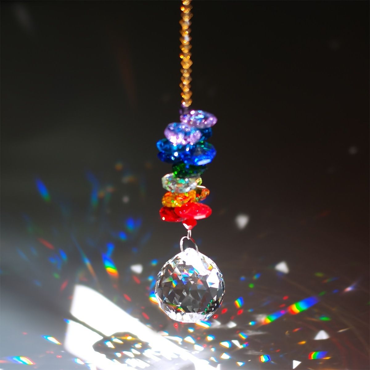 Crystal Hanging Suncatcher Ball Prism Home Wedding Decoration Hand Crafts Crystals Rainbow Maker with Colors Crystal Pendants — image 2