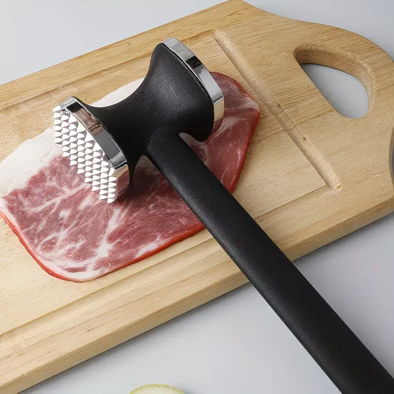 Dual-Sided Multi-Function Meat Mallet, 36 Spikes for Deep Tendon Cutting & Tenderizing, Flat Side for Smashing Cucumbers & Garlic, Nylon Handle with โ image 5