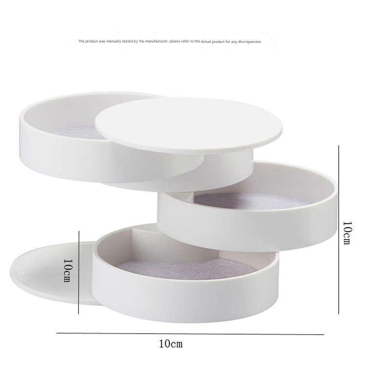 2 Pack Black Nordic Style Rotating Jewellery Storage Box 4-Layer Dustproof Organiser Case with Felt Lining for Accessories and Trinkets — image 4