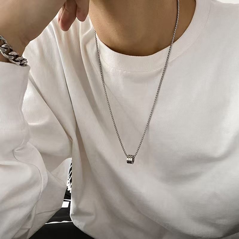 Titanium Steel Necklace Small Waist Pendant Unisex Small waist. 60cm titanium steel chain โ image 2