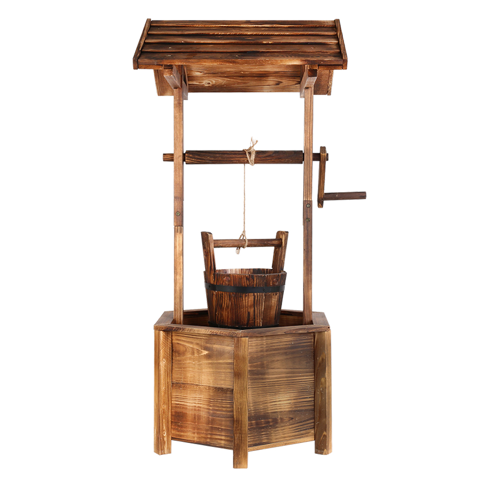 Gardeon Garden Decor Outdoor Ornament Wooden Wishing Well — image 5