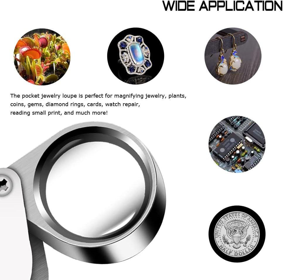 Foldable metal Pocket Jewelry Loupe 30x 21mm Jewelers Eye Magnifying Glass Magnifier Detail magnifying glass — image 4