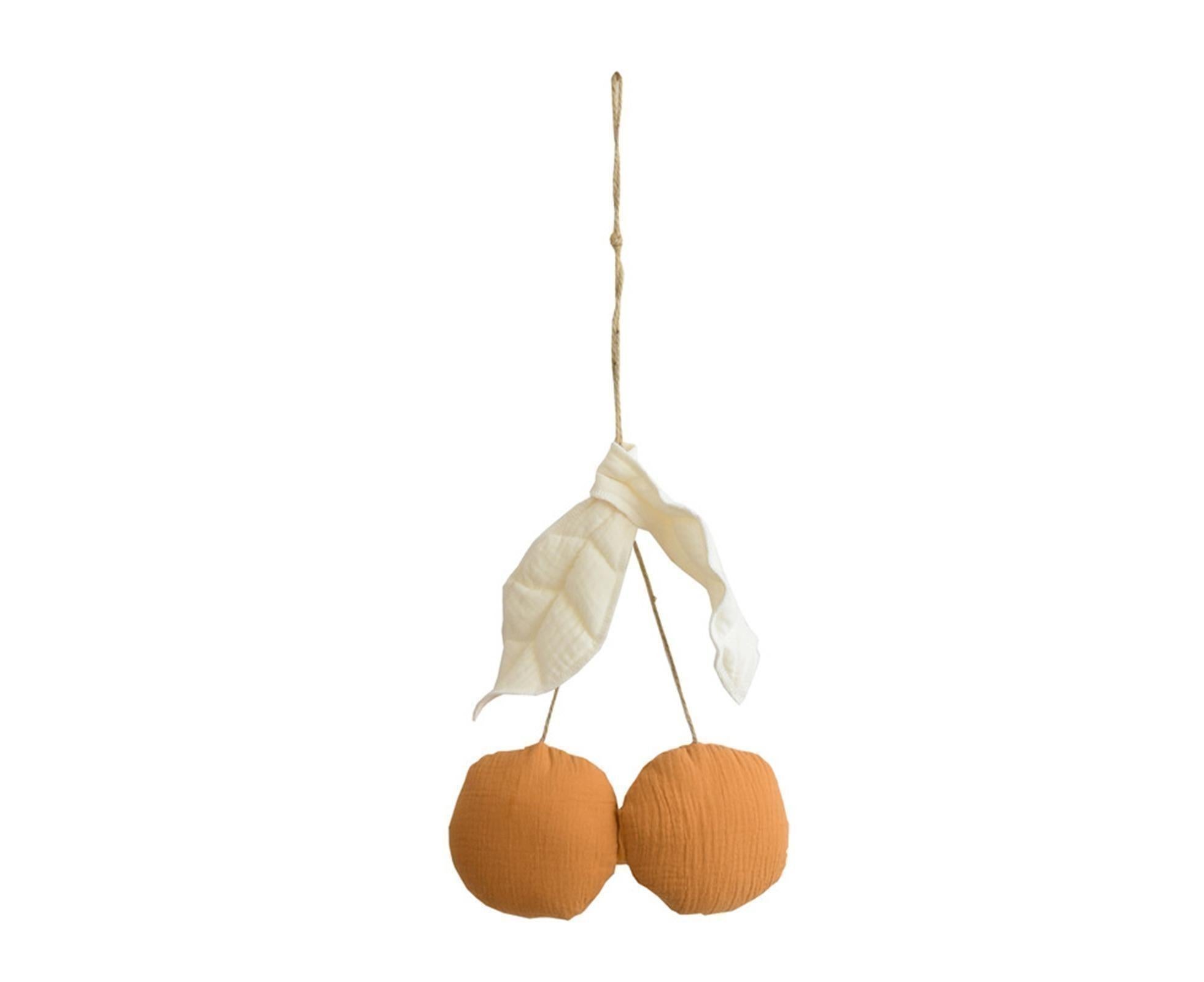 Lovely Cherry Shape Wall Hanging Decor Cute Ultra-soft Fabric Wall Hanging Ornament for Home-Orange — image 2