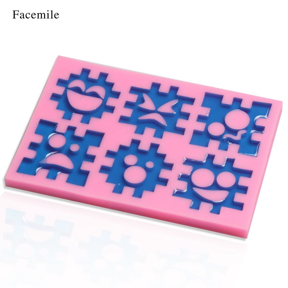 Smile Face Jigsaw Fondant Cake Decoration Mold Silicone DIY Baking Tool — image 2