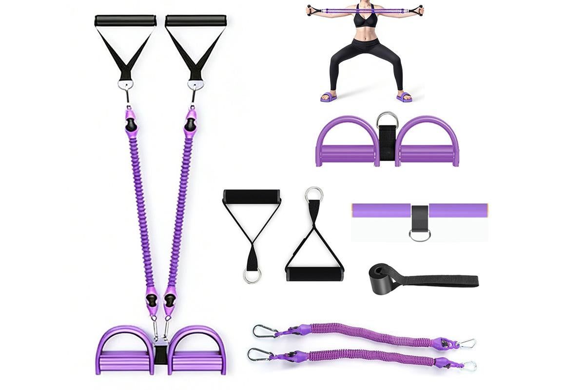 1 Set 4-in-1 Resistance Band Pedal Puller for Sit-Up Home Gym Yoga Pilates - 3 Tubes โ image 6