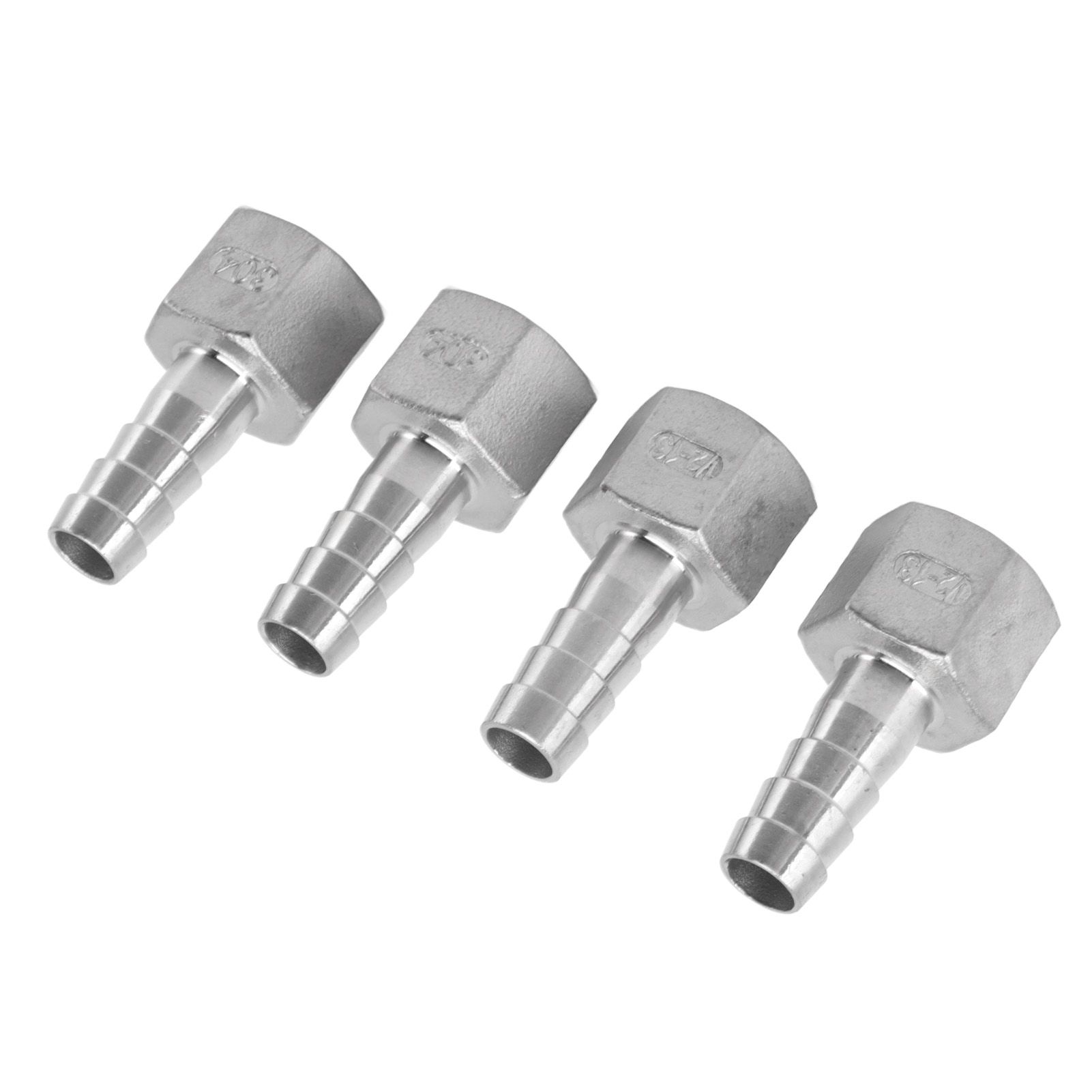 4pcs 13mm 1/2in Hose Barb Connector Hose Barb Coupler Stainless Steel Pipe Fitting for Beer Cooler — image 3