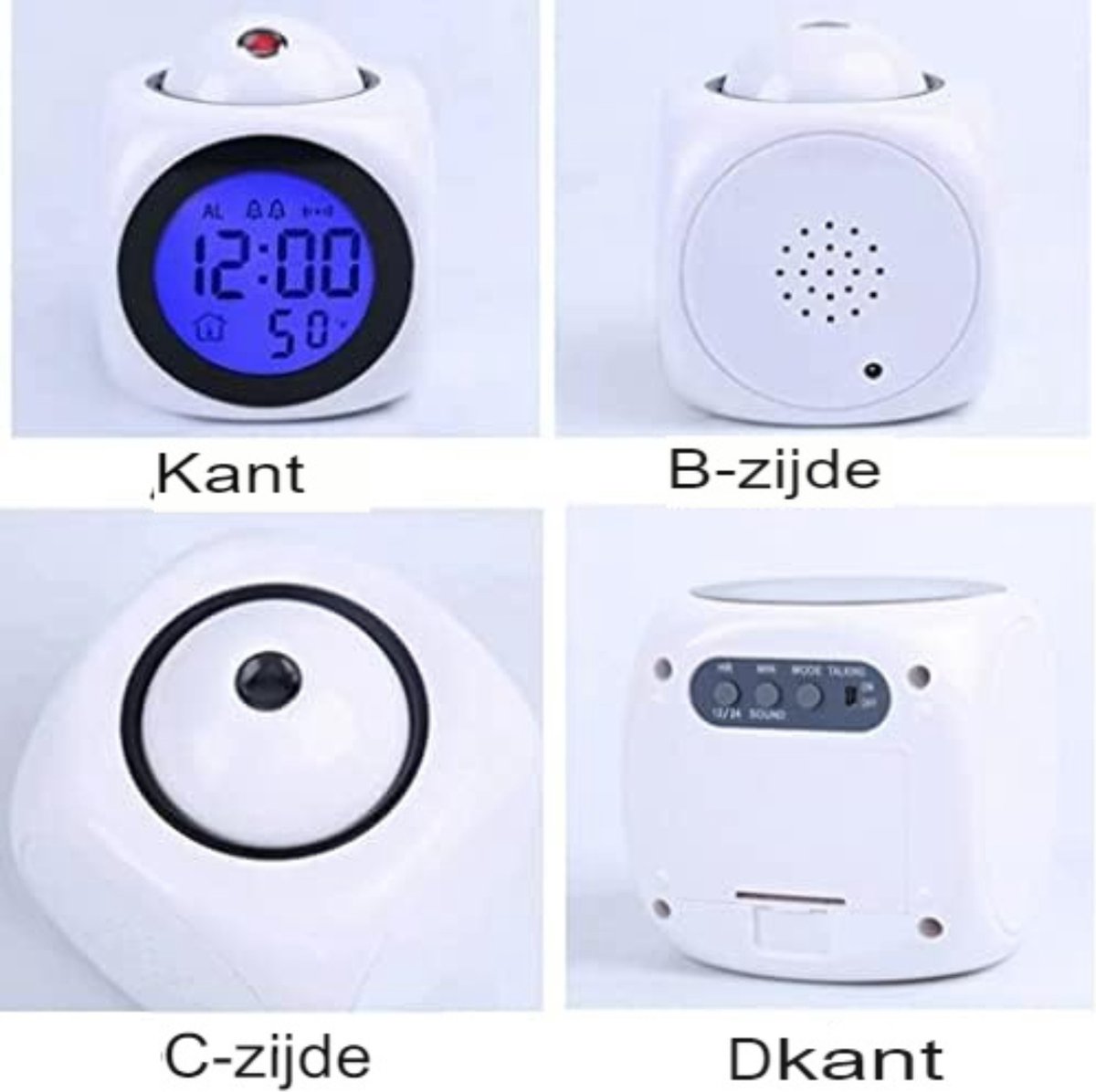 Clock radio with projection - Digital clock radio - Wit — image 3