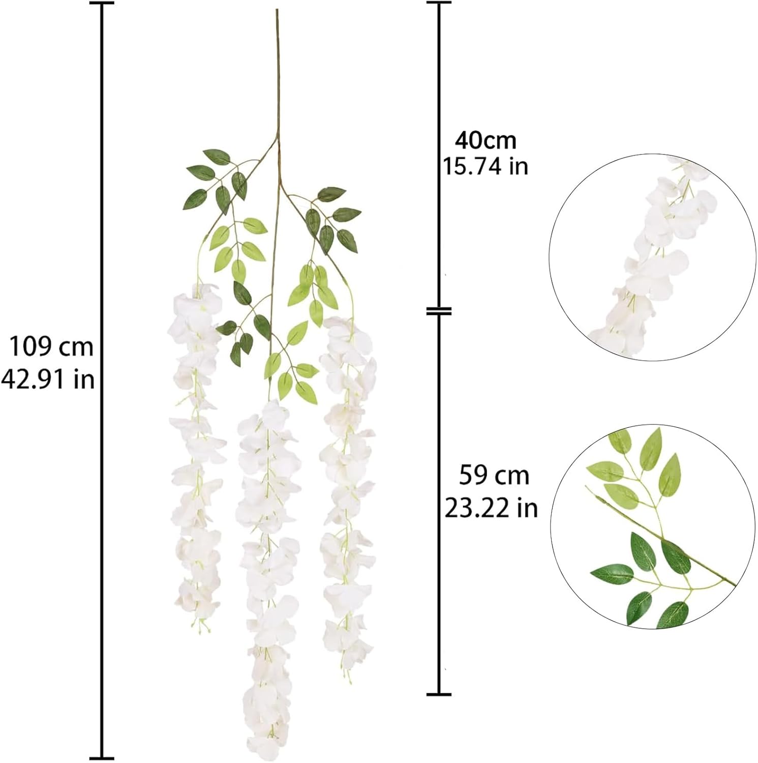 12Pack Wisteria Hanging Artificial Flowers 3.6ft Wisteria Silk Flowers Garland Fake Bushy Vine Faux Ratta String for Wedding Arch Party Garden Greenery Home — image 4
