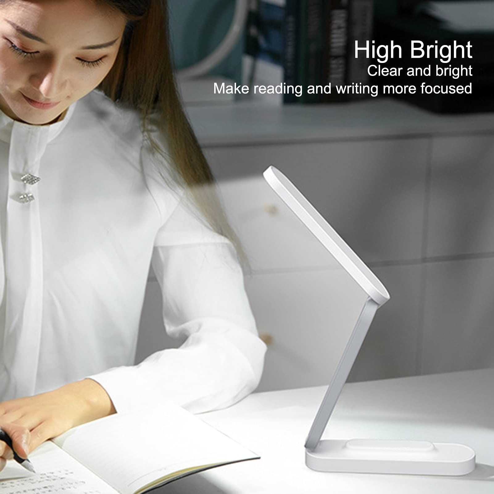 Rechargeable Lamp Dimming Portable Office Folding LED Reading Dorm Light for Home Tings USB Decorative Brightness and Foldable
