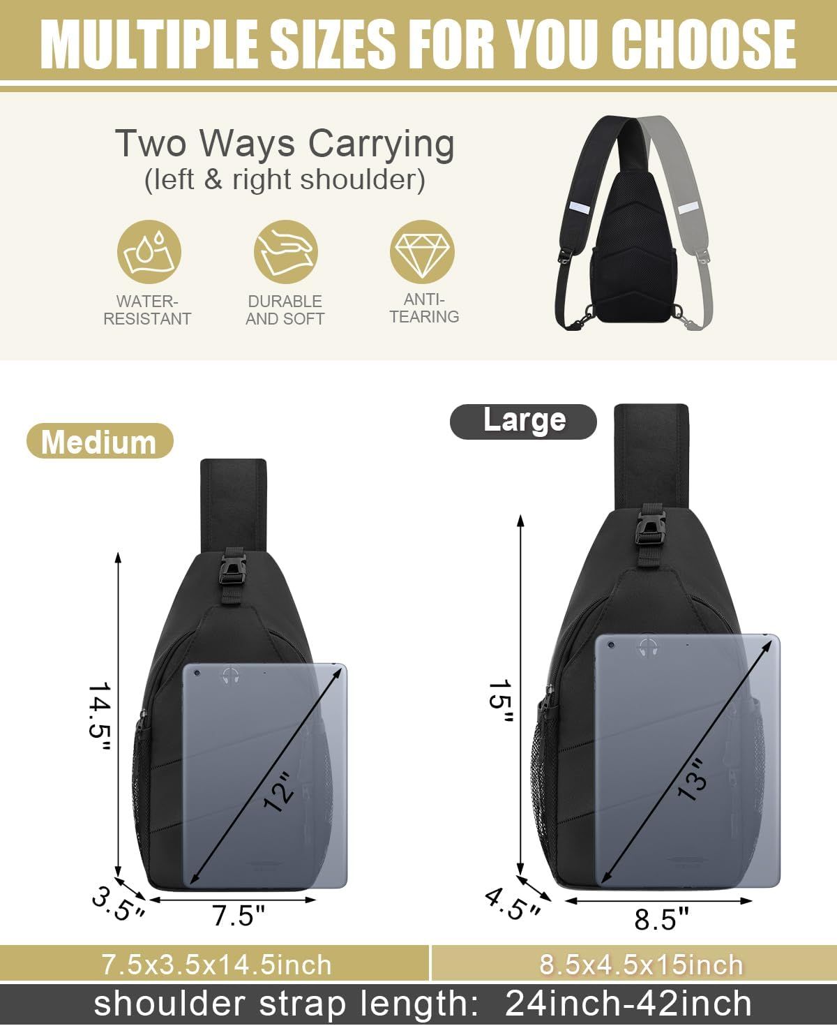 Crossbody Bags for Women Men Trendy Sling Bag Backpack Casual Chest Bag with Convertible Shoulder Strap — image 2