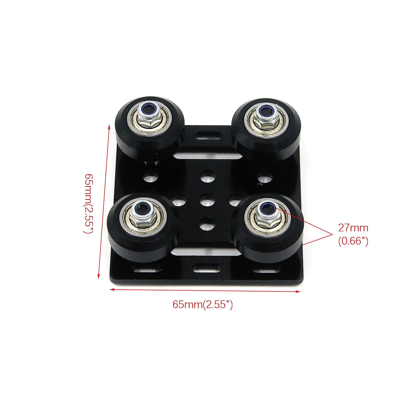 Wheel Plate for Aluminum Profile V Style Slot Support Plate for CNC and 3D Printer Parts with Black Wheel 3D Printer Accessories โ image 2