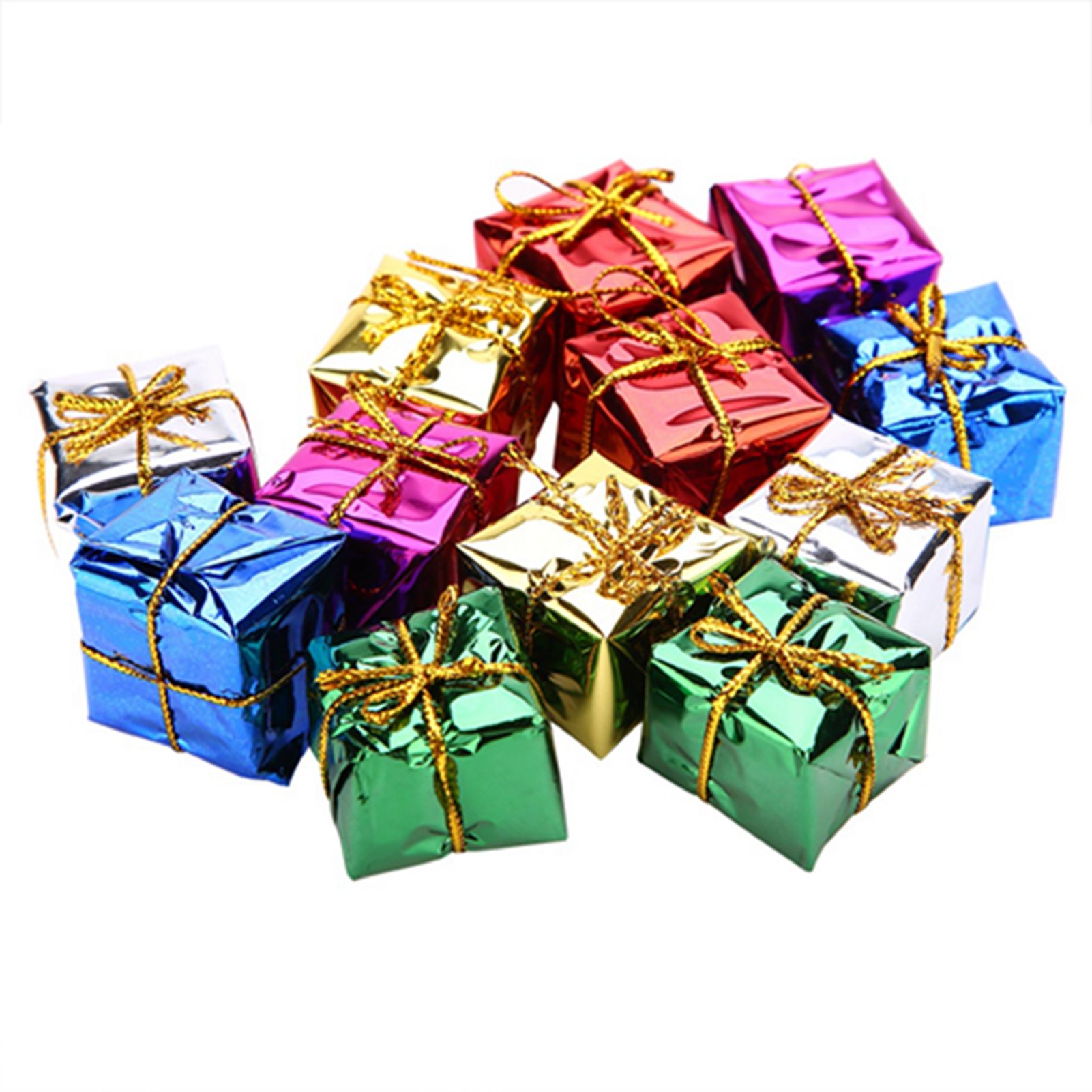 12PCS Gift Box Pendant Hanging Ornament for Christmas Tree Xmas Parties Decor — image 2