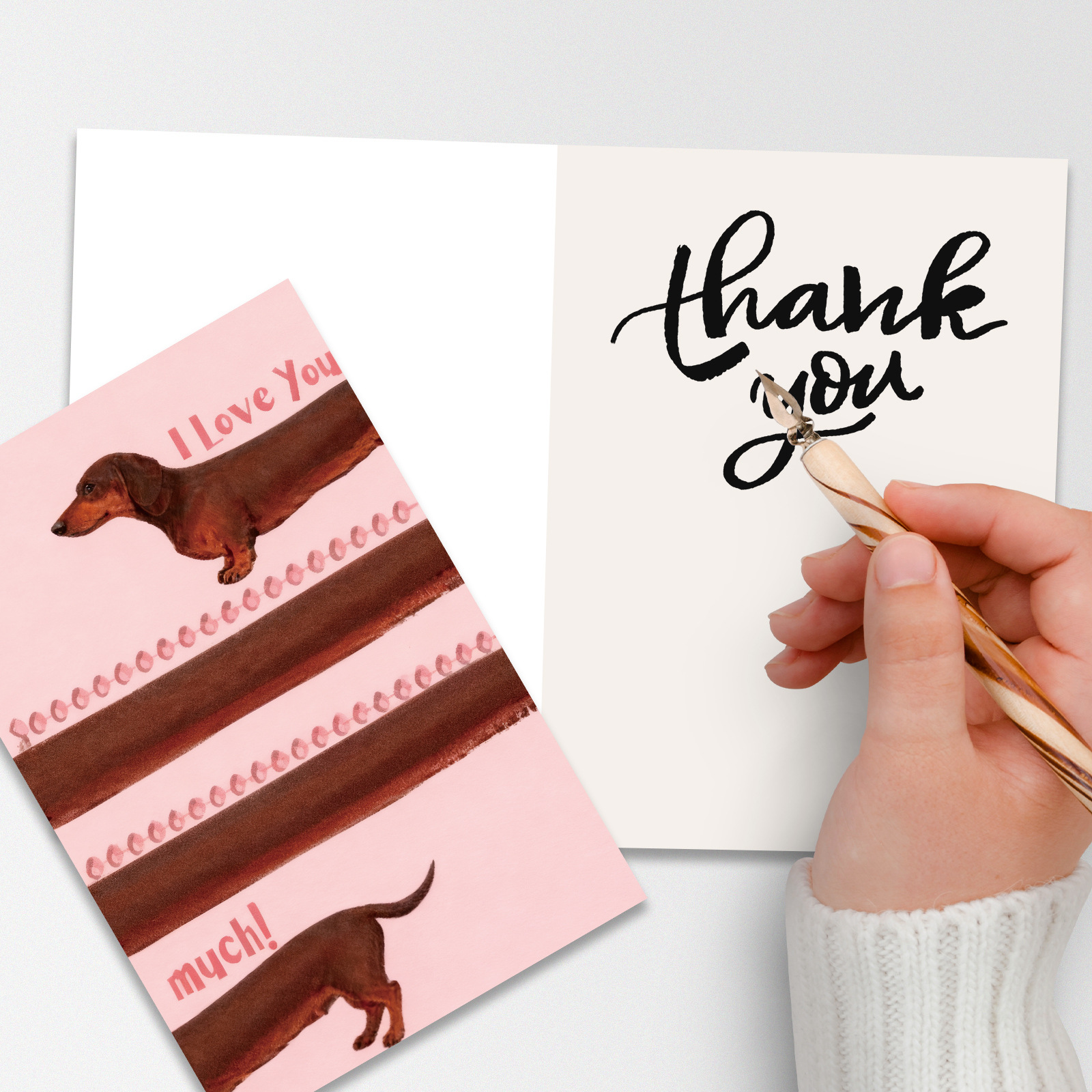 10-Pack Adorable Dachshund Valentine's Day Greeting Cards with Red Envelopes | Funny Long Dog I Love You Anniversary Cards — image 3