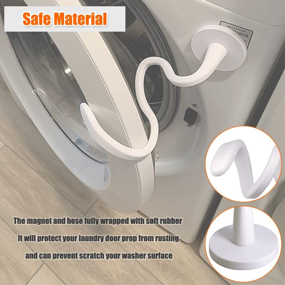 Front Load Washer Door Prop, Magnetic Flexible Washer and Dryer Door Support Keep Washer Drying Door Open to Keep Dry (White, 2pcs) โ image 2