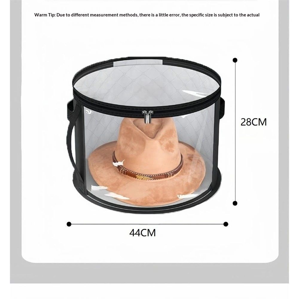 2PCS Extra Large Clear Hat Organizer for Travel and Wardrobe, Holds up to 7 Hats, Round Hat Box Storage for Women & Men,Large Capacity Cowboy Hat — image 5