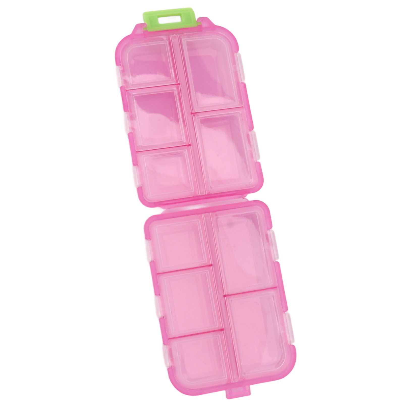 Medicine Box Medicine Case Plastic Waterproof 10 Compartments Buckle Lock Weekly Portable Medicine Container Rose Red โ image 4