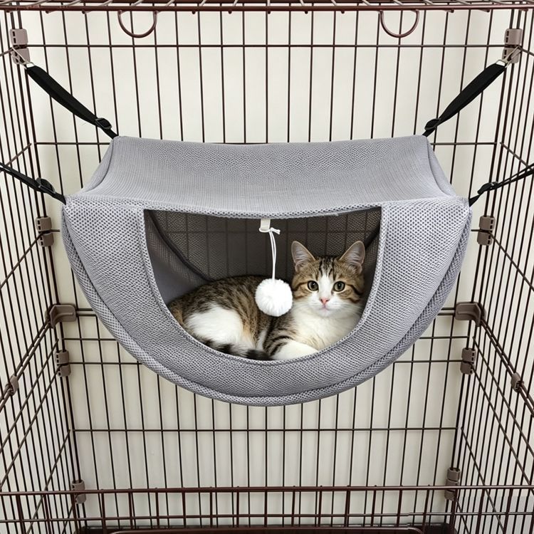 Cat Cage Hammock - Grey 47 × 38 × 28cm