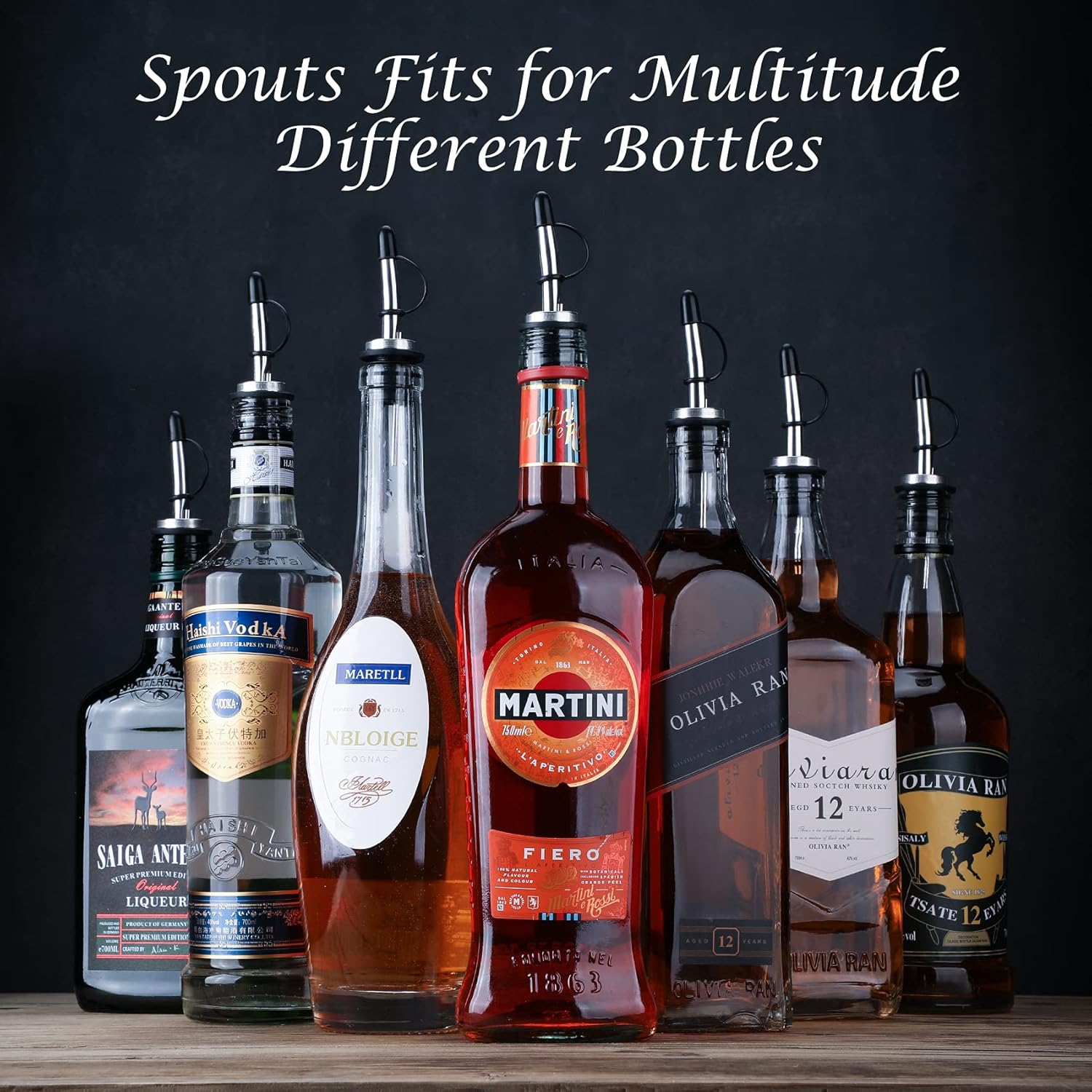 12 Pack Liquor Pour Spout, Stainless Steel Liquor Bottle Pourers with Rubber Dust Caps for Alcohol, Olive Oil, Liquor Pourers with Dust Caps, Speed Pourers โ image 6