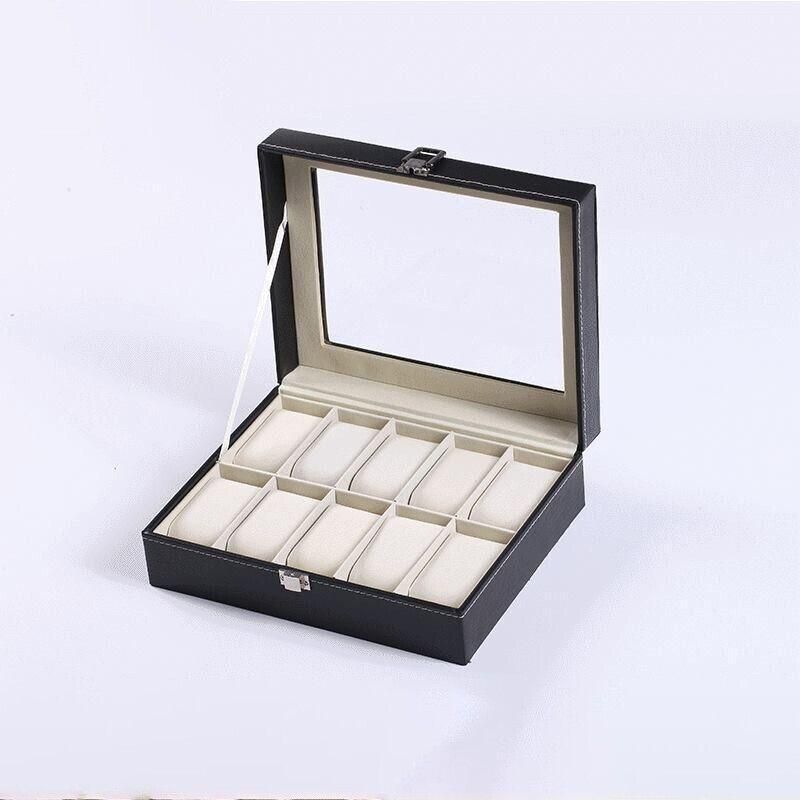 Leather Watch Jewelry Display Storage Holder Case 10 Grids Box Organizer โ image 6