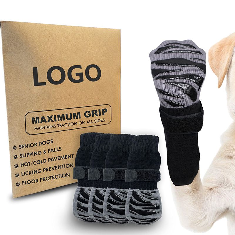 Dog Shoes Waterproof Non Slip Medium Large Green tiger claw [high-end storage bag] S small size 5.5*14cm [recommended within 5-10kg inches] [pack of four] — image 2