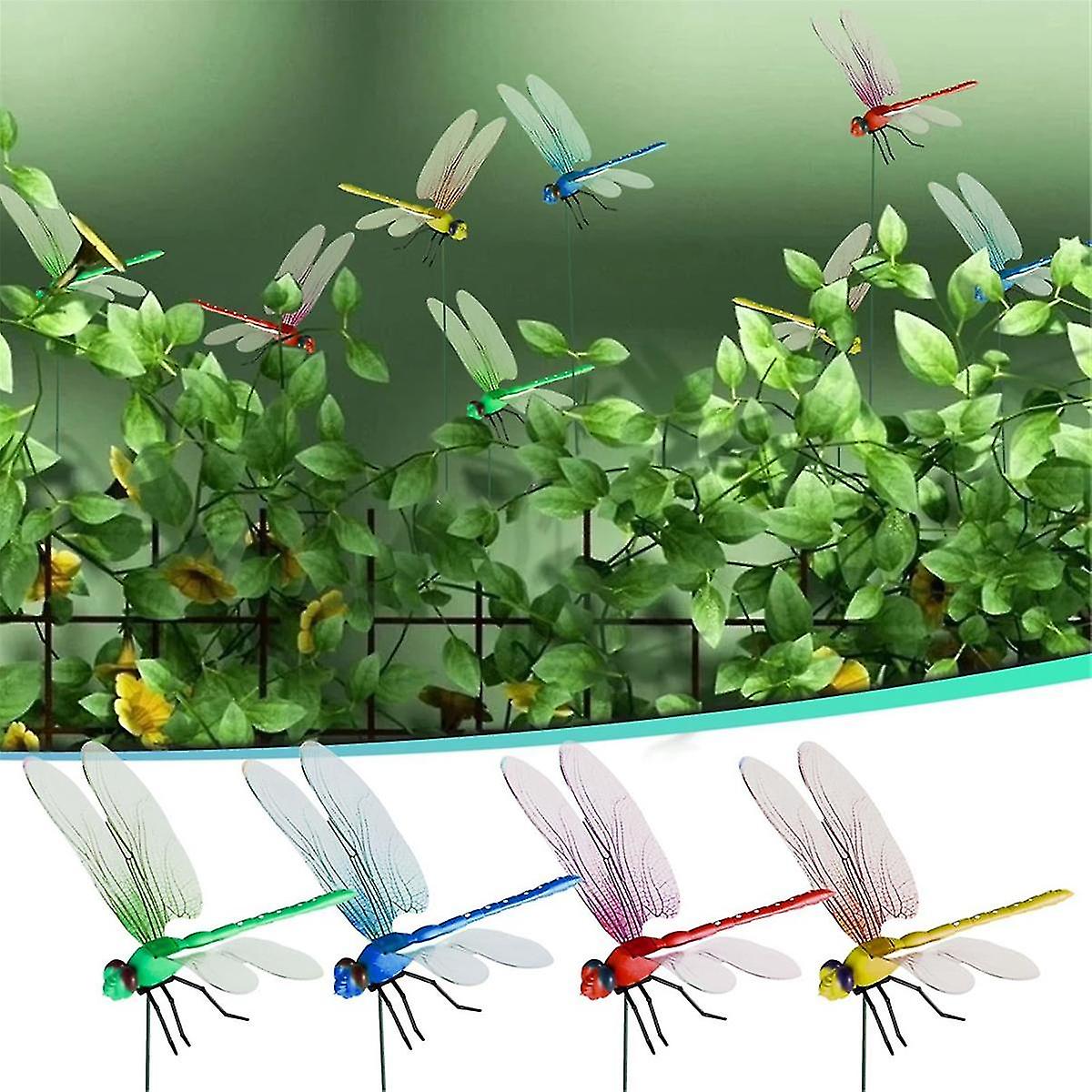 2024 12pcs Artificial Dragonfly Clips for Outdoor Use 3D Dragonfly Decor Gardening, 3D Dragonfly Garden — image 4