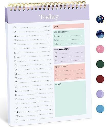 1Pack To Do List Notepad, Undated Daily Planner for Work and Goal Setting Greenery Sway, 52 Sheets, 9.8" x 6.5", Home and school, Daily Task Plannin