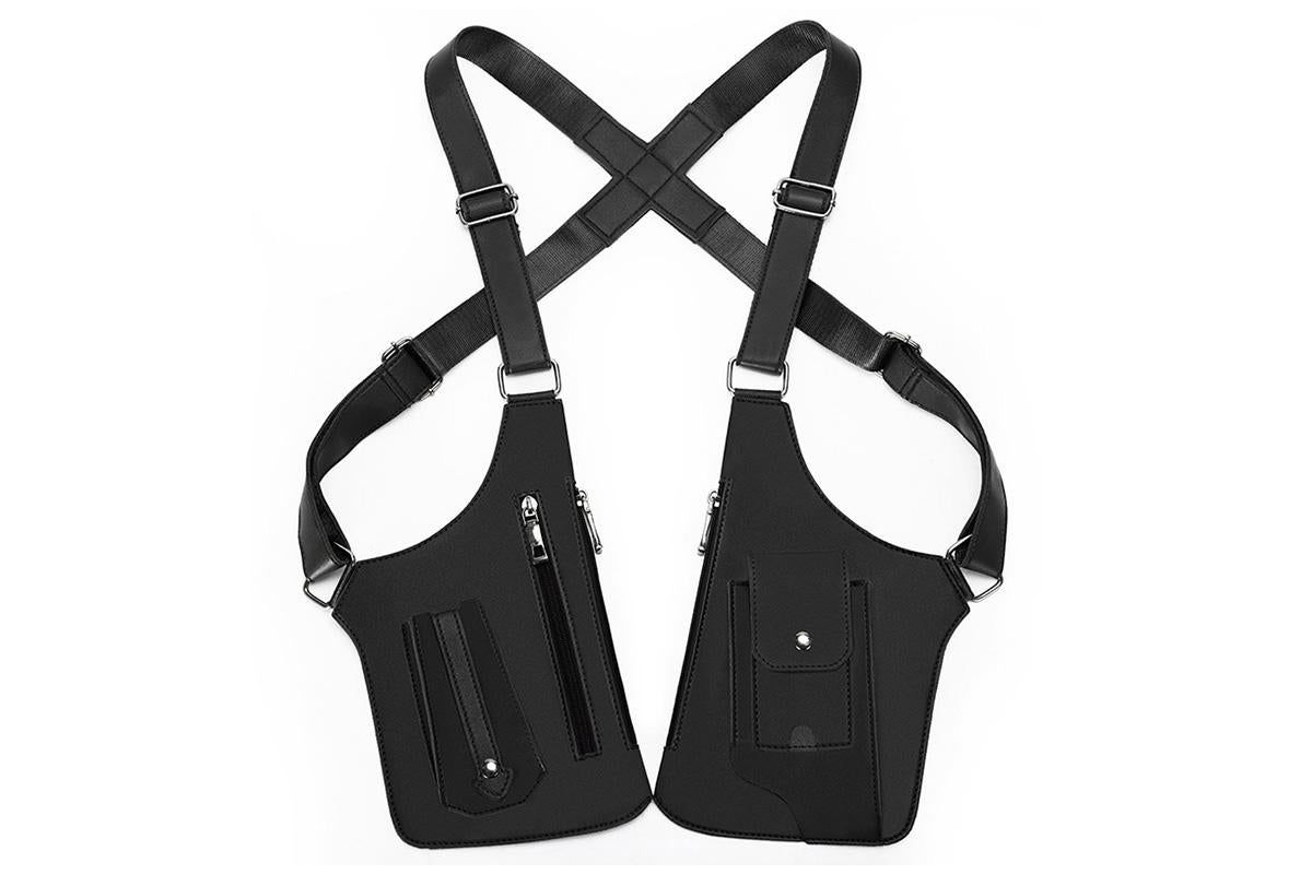 Outdoor Double Shoulder Armpit Bag with Multiple Pockets - Black โ image 2