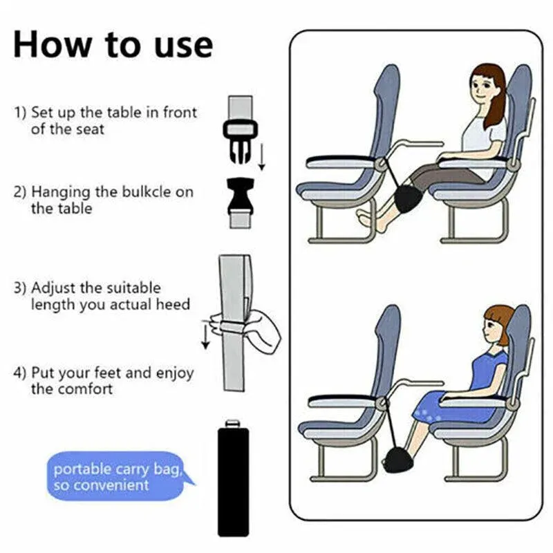Travel Foot Rest Footrest Leg Pillow Airplane Flight Foam Cushion Sling Hammock β image 5