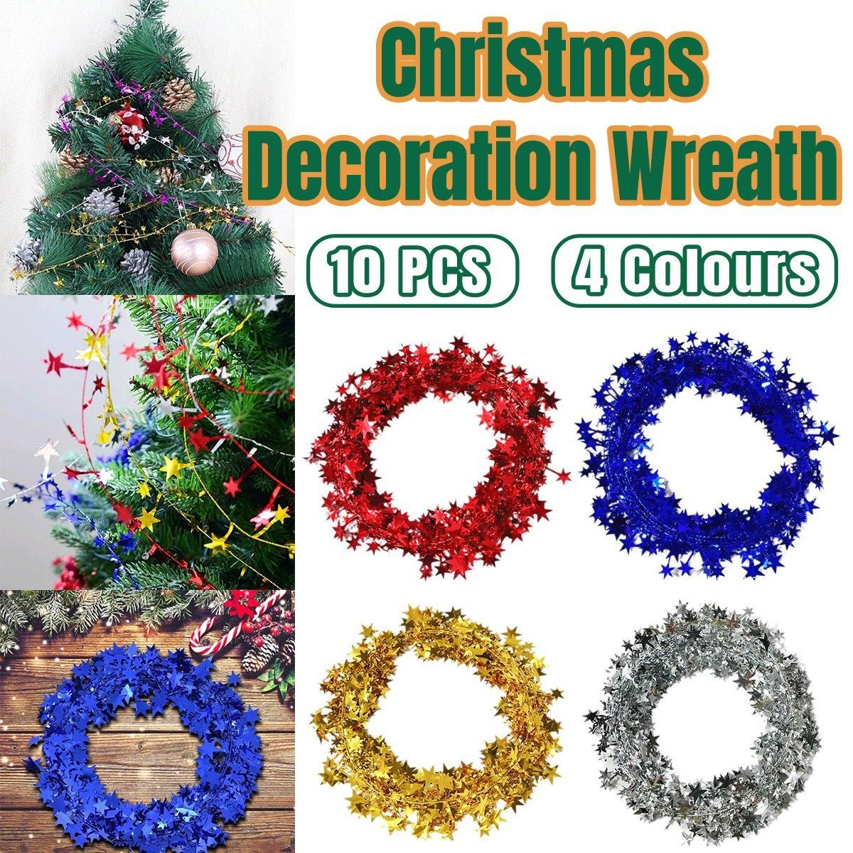 10pcs Christmas Wreath Decorations Festive Holiday Door Hanging Ornament Set - Red — image 2