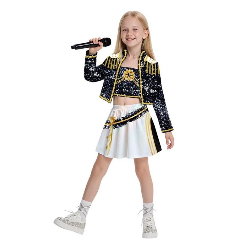2025 Demon Hunter K-Pop Costume | Halloween Outfit Women Kids Cosplay No. 7 3-piece set_tfrf No. 7 3-piece set 130cm — image 5