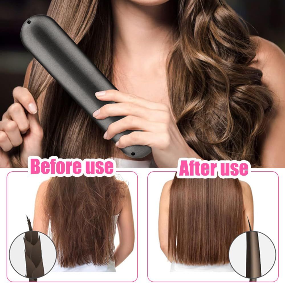 Cordless Hair Straightener Brush, 2 In1 Anti-Scald PTC Heat Comb 5200mAh Electric Straightening Comb for Travel Home — image 4