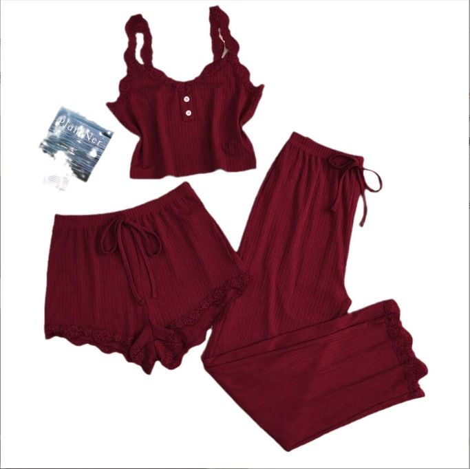 Subtle Lace Women Pajamas Set Sleepwear Light Purple โ image 6