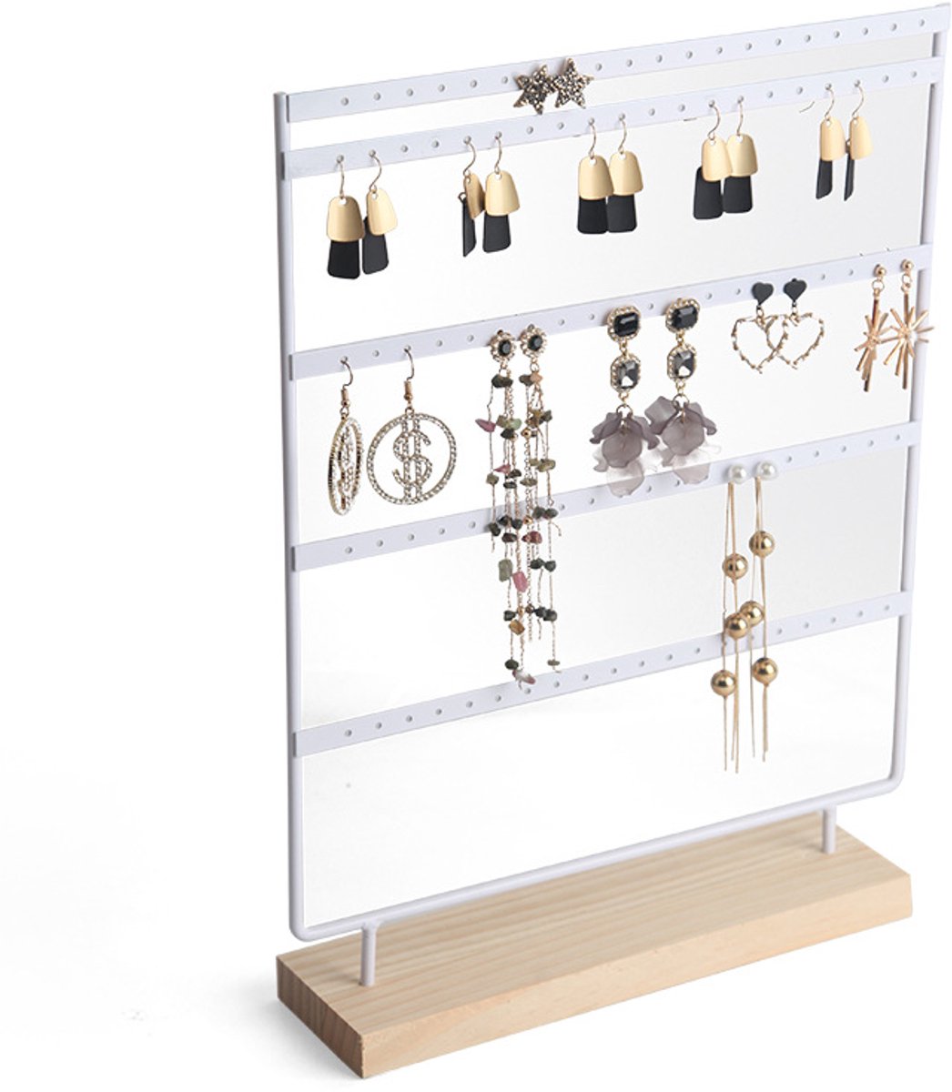 Jewelry Stand - White Jewelry Stand - with 110 Holes - Jewelry Stand - Jewelry Organizer - Holder for Watches/Bracelets/Necklaces - Jewelry Rack - Stair — image 4