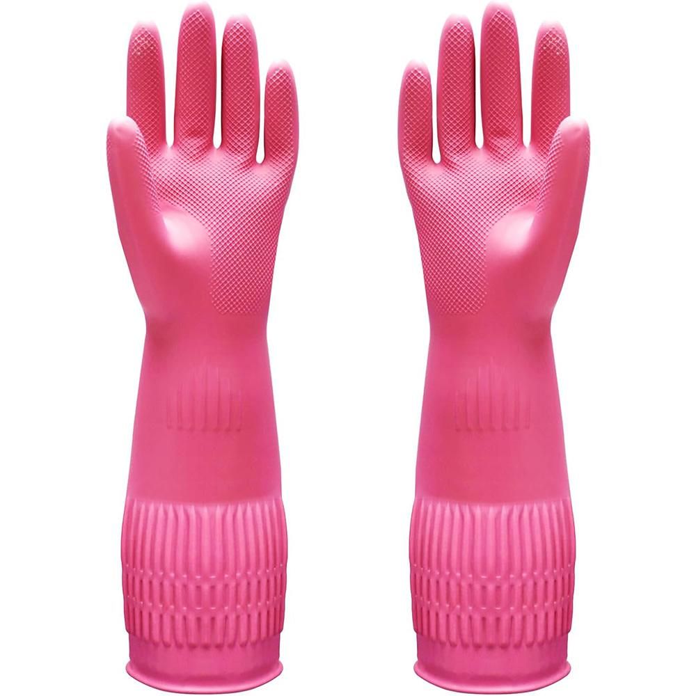 38cm Extra Long Rubber Gloves 3 Pack Heavy Duty Cleaning Gloves for Dishwashing - S — image 2