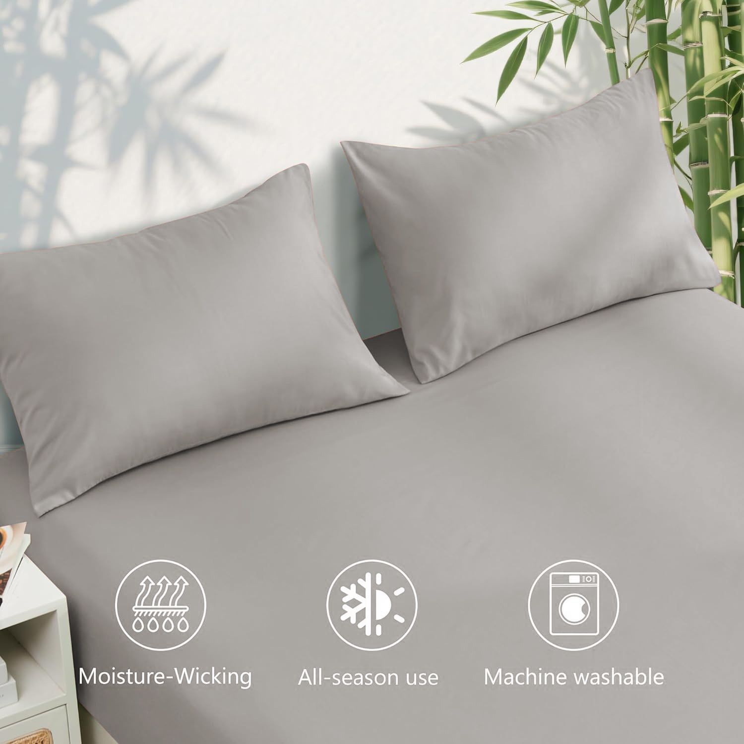 3 Piece Ultra Soft Bamboo Breathable Sheet Set -Hotel 2000TC Breathable Bed Sheets Set with 37 Centimetre Deep Pocket-Breathable Sheets for Hot — image 5