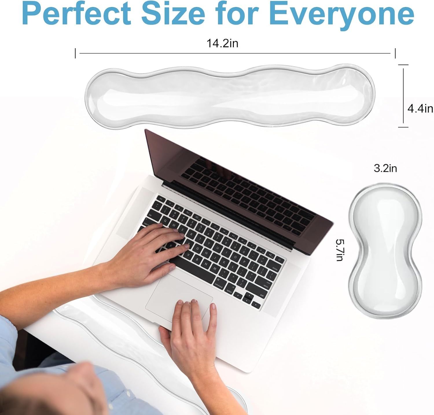 Gel Keyboard Wrist Rest Set - Ergonomic Computer Desk Pad for Typing Pain Relief, Cute Silicone Cushion for Support Hand & Arm, Comfortable Wrist Rest for — image 2