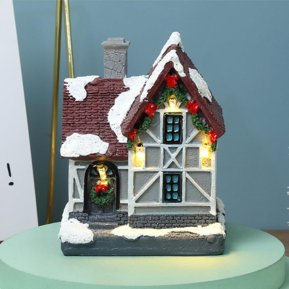 Christmas Lighted House LED Xmas Village House Desktop Ornament Table Centerpiece Adorn Place it on your tabletop, fireplace โ image 2