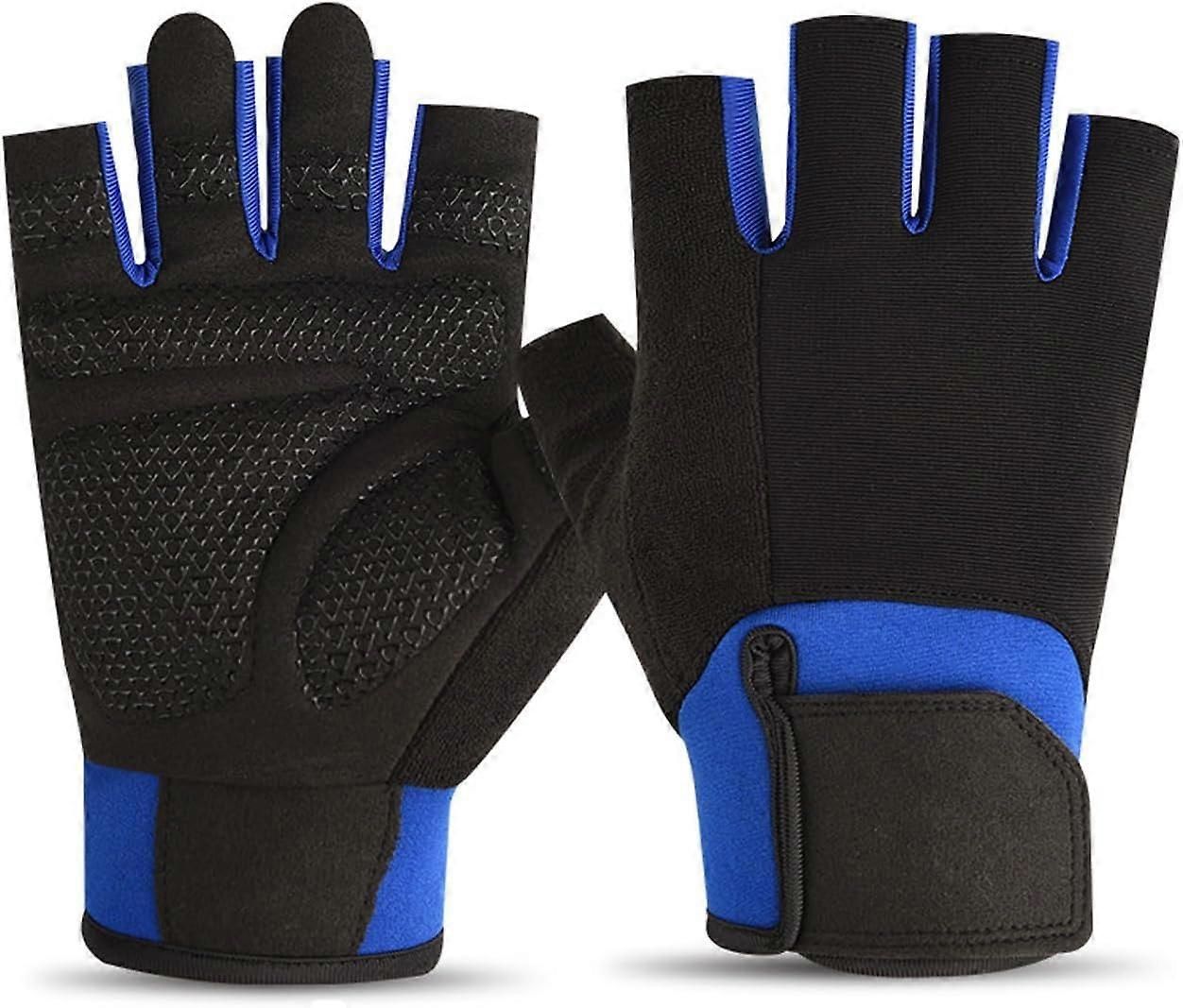 Half Finger Gym Gloves for Men & Women, Anti-Slip Weightlifting Workout Gloves with Padded Palm, Breathable Wrist Support - Black L โ image 2