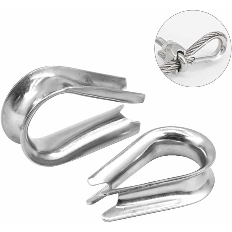 250 pcs 6 Sizes Aluminum Wire ROpe Thimbles Assortment Double Barrel Sleeves & 5 Size Thimbles For Wire ROpe — image 3