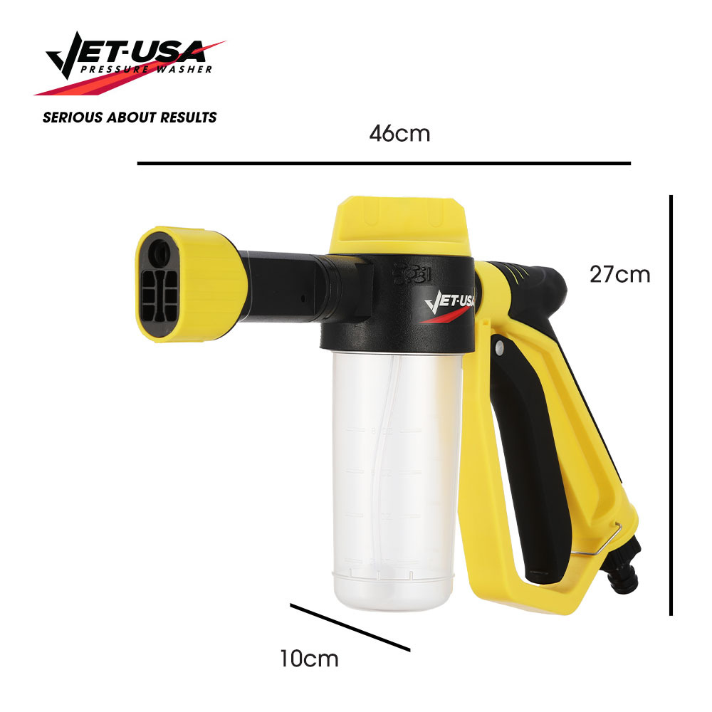 Jet-USA Foam Cannon Soap Applicator Gun For Garden Hose, Snow Foamer with Soap bottle, Quick Connect — image 2