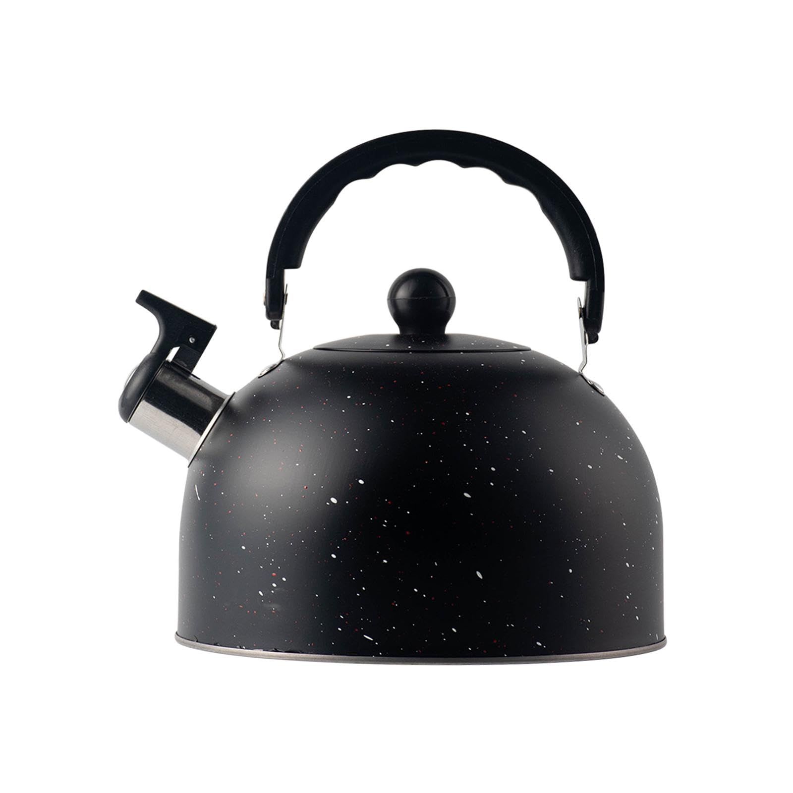 Whistling Kettle 2.5L Tea Pot Fast Boiling with Handle,Stainless Steel, Stovetop Kettle for Camping Dorm Outdoor Kitchen, Black — image 5